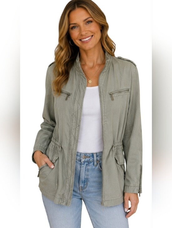 Max Jeans Jackets & Blazers - Max Jeans 100% Tencel Utility Jacket Light Olive Green Medium